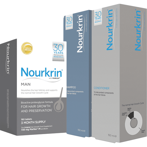 Nourkrin Man Value Pack 180's + Shampoo & Conditioner - Dennis the Chemist