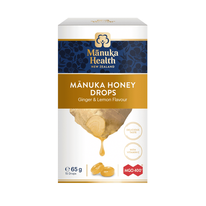 Manuka Health Products Manuka Honey Drops Ginger & Lemon MGO 400+ 65g 15s
