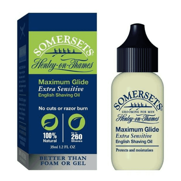 Somersets Maximum Glide Extra Sensitive English Shaving Oil (Green) 35ml