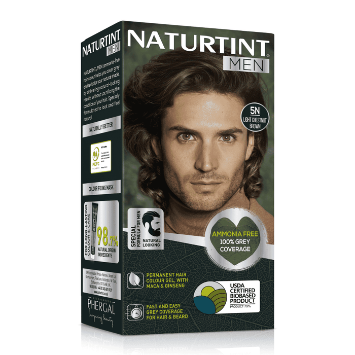 Naturtint MEN 5N Light Chestnut Brown Permanent Hair Colour Gel