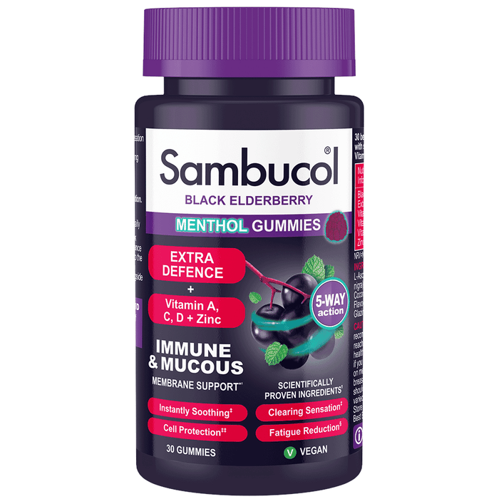 Sambucol Menthol Gummies Extra Defence 30s