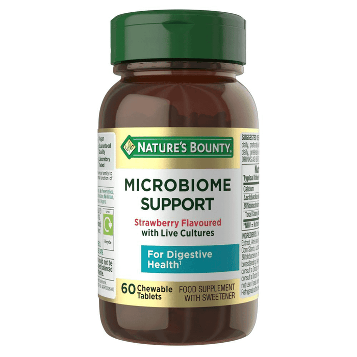 Nature's Bounty Microbiome Support Strawberry Flavoured with Live Cultures 60s