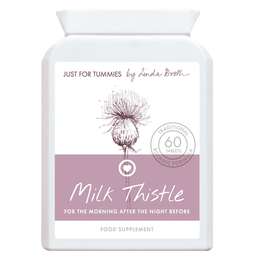 Just For Tummies Milk Thistle 60 capsules, herbal supplement with milk thistle seeds for detox and liver health.