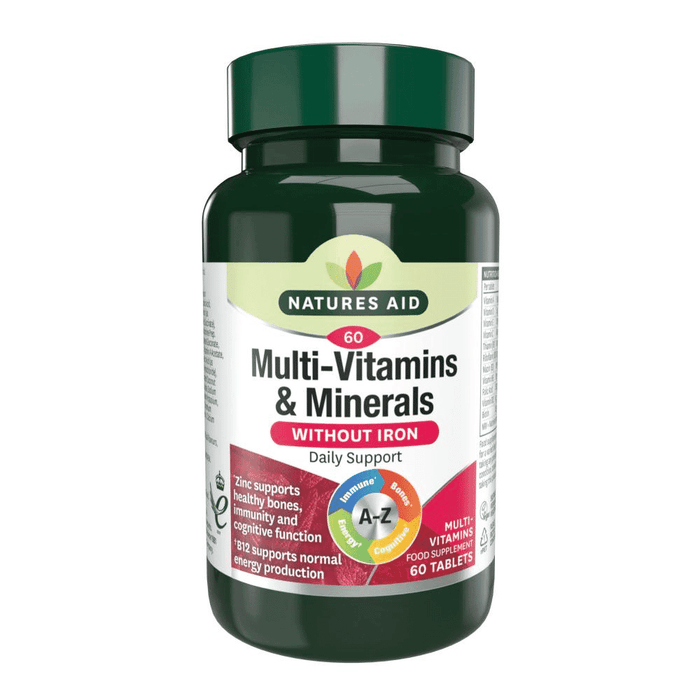 Natures Aid Multi-Vitamins & Minerals (Without Iron) Tablets 60s
