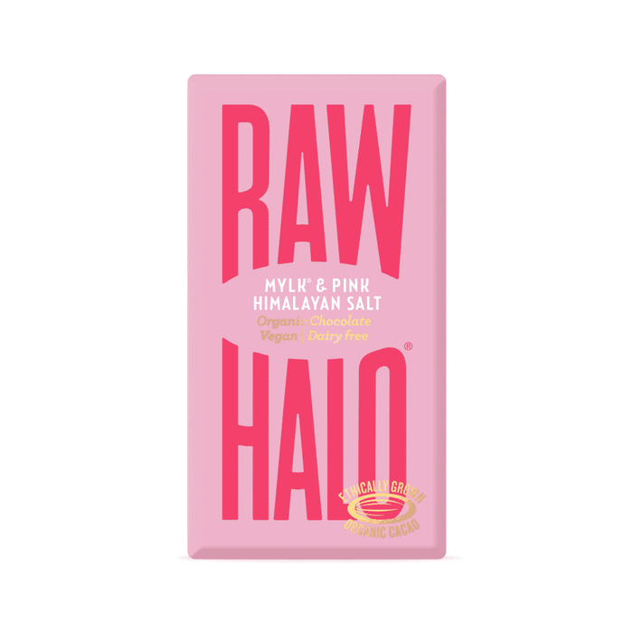 Raw Halo Mylk & Pink Himalayan Salt Organic Chocolate Vegan 35g