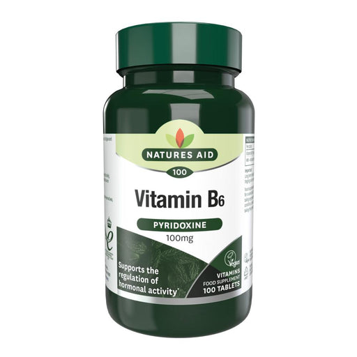 Natures Aid Vitamin B6 (Pyridoxine) 100mg 100's - Dennis the Chemist