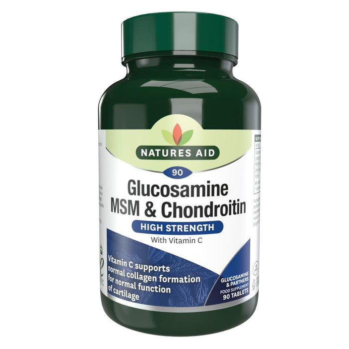 Natures Aid Glucosamine MSM & Chondroitin (High Strength) with Vitamin C 90's - Dennis the Chemist