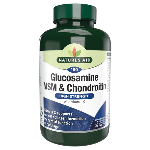 Natures Aid Glucosamine MSM & Chondroitin (High Strength) with Vitamin C 180's - Dennis the Chemist