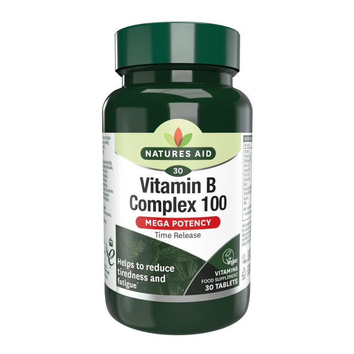 Natures Aid Vitamin B Complex 100 (Mega Potency) Time Release 30's - Dennis the Chemist