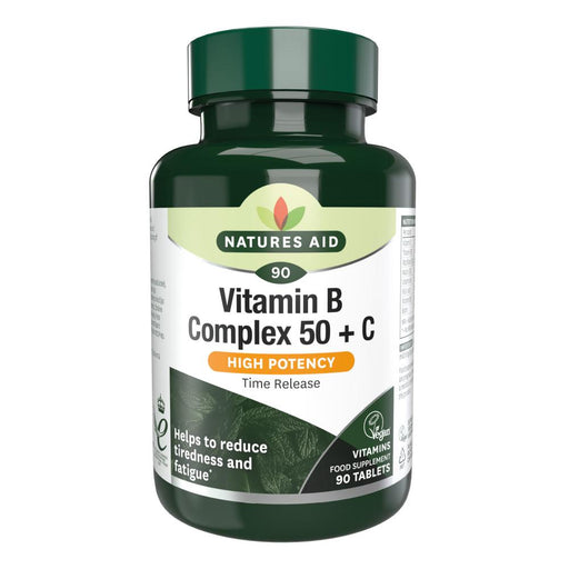 Natures Aid Vitamin B Complex 50 + C (High Potency) Time Release 90's - Dennis the Chemist