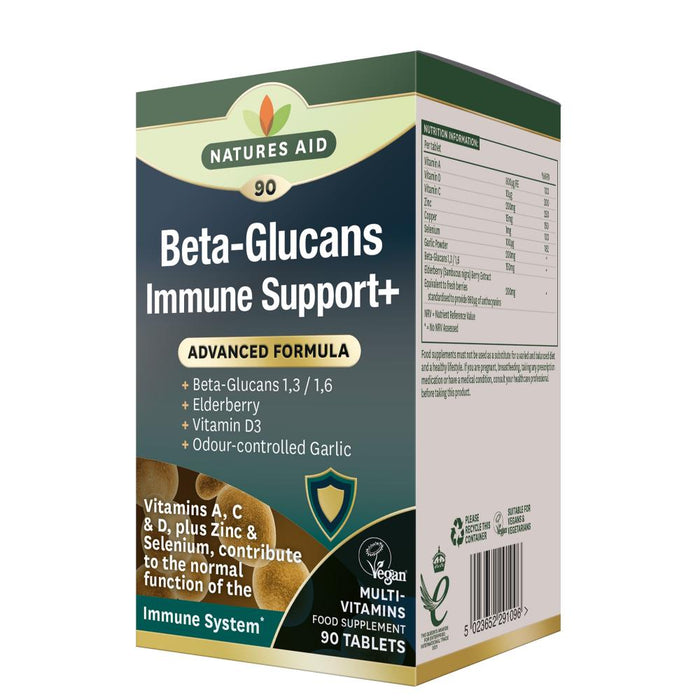 Natures Aid Beta-Glucans Immune Support+ (Advanced Formula) 90's - Dennis the Chemist