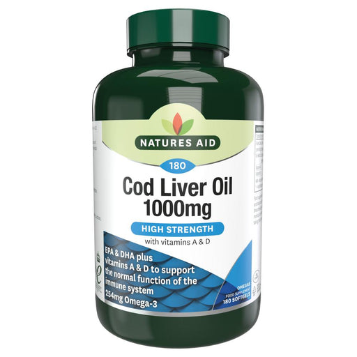 Natures Aid Cod Liver Oil 1000mg (High Strength) 180's - Dennis the Chemist