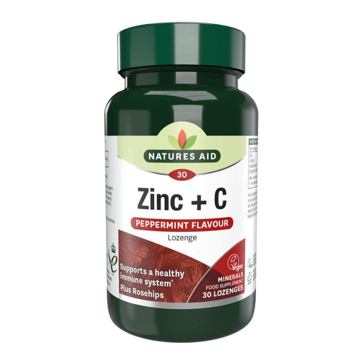Natures Aid Zinc + C (Peppermint Flavour) Lozenge  30's - Dennis the Chemist