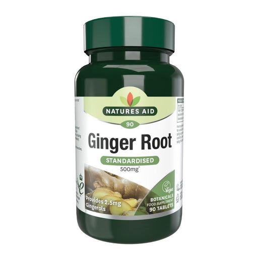 Natures Aid Ginger Root (Standardised) 500mg 90's - Dennis the Chemist