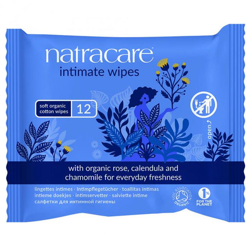 Natracare Intimate Wipes Soft Organic Cotton Wipes 12s - Dennis the Chemist