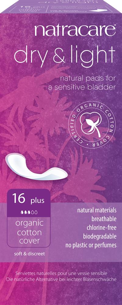 Natracare Dry & Light Natural Pads For A Sensitive Bladder 16s Plus - Dennis the Chemist