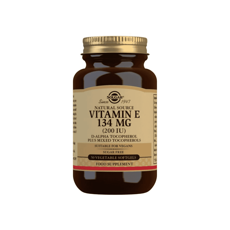 Solgar Natural Source Vitamin E 134mg (200iu) 50 Vegetable Softgels