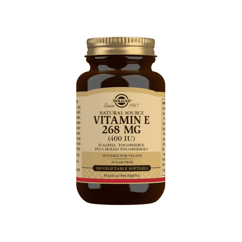 Solgar Natural Source Vitamin E 268mg (400iu) 100 Vegetable Softgels - Dennis the Chemist