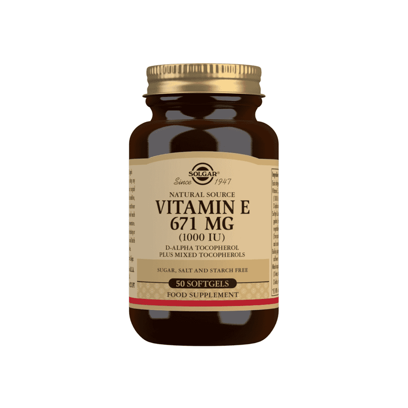 Solgar Natural Source Vitamin E 671mg (1000iu) 50 Softgels