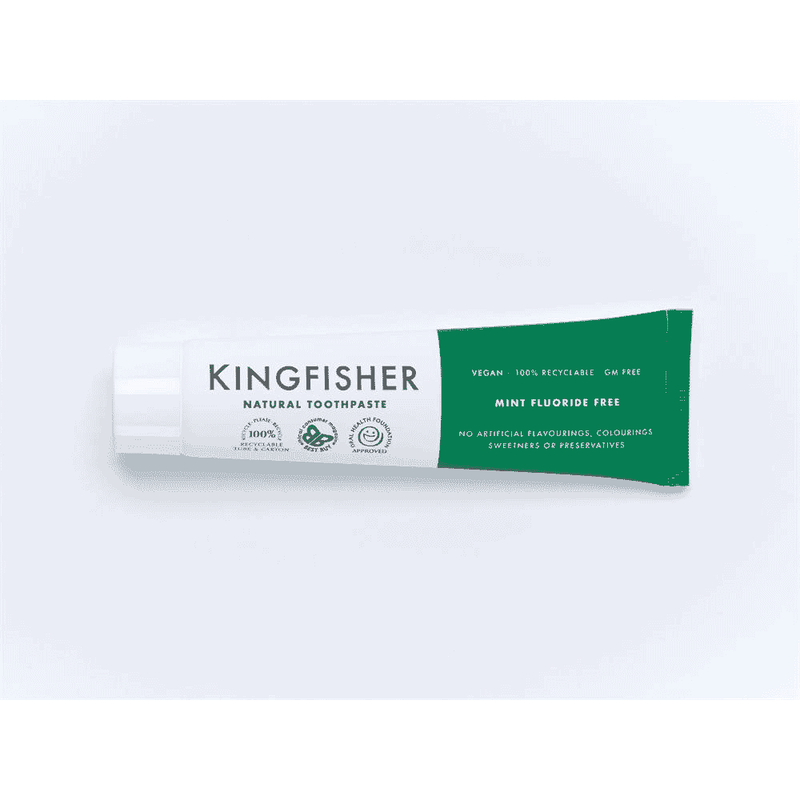 Kingfisher Natural Toothpaste Mint Fluoride Free 100ml (Dark Green)