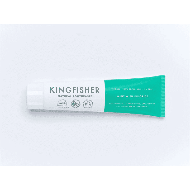 Kingfisher Natural Toothpaste Mint with Fluoride 100ml (Light Green)