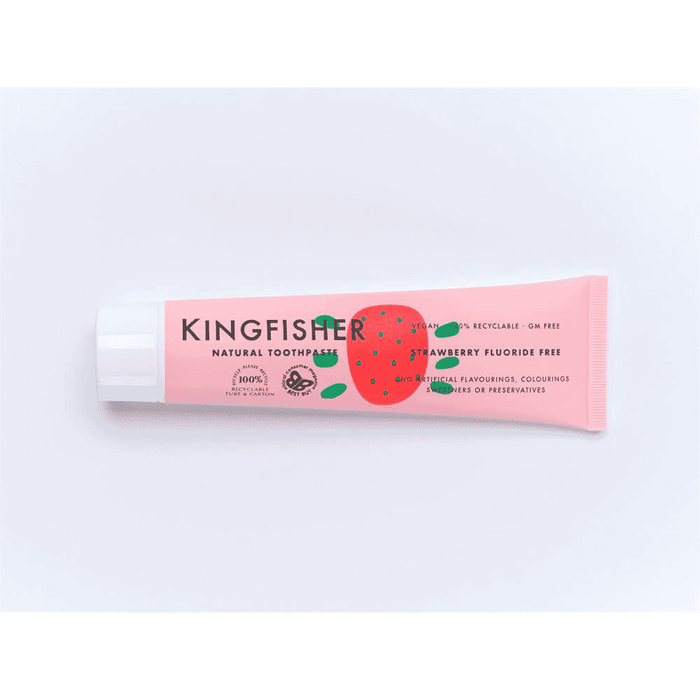 Kingfisher Natural Toothpaste Strawberry Fluoride Free 100ml (PINK)