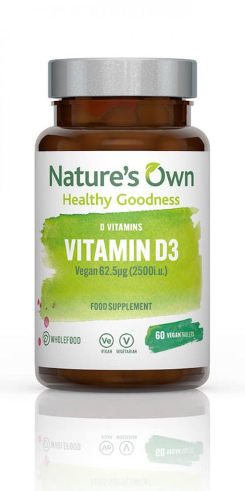 Nature's Own Vitamin D3 Vegan 2500iu 60's - Dennis the Chemist