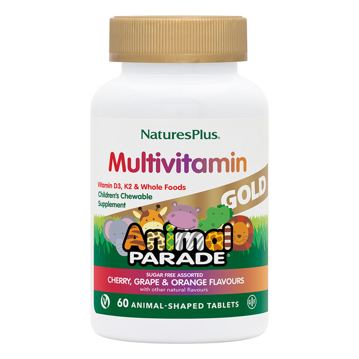 Nature's Plus Animal Parade GOLD Multivitamin Sugar Free Assorted Flavours 60s - Dennis the Chemist