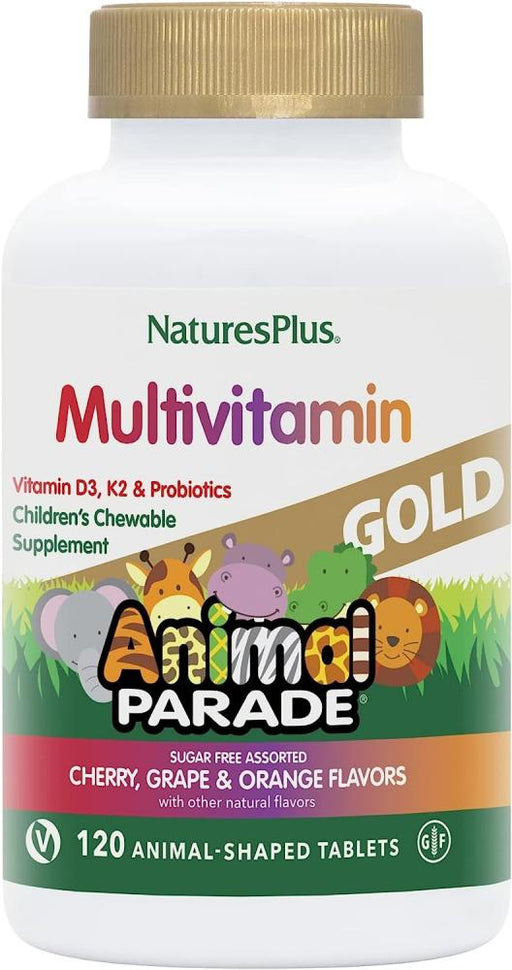 Nature's Plus Animal Parade GOLD Multivitamin Sugar Free Assorted Flavour 120's - Dennis the Chemist
