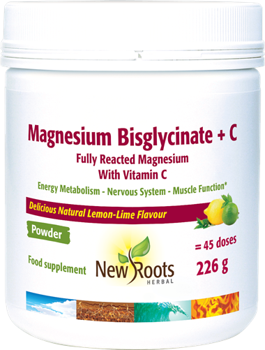 New Roots Herbal Magnesium Bisglycinate + C 226g - Dennis the Chemist