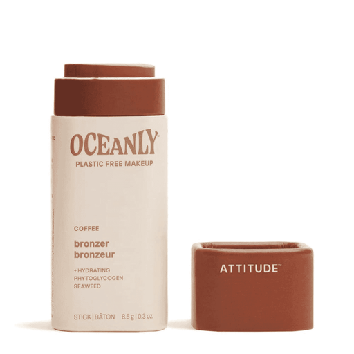 ATTITUDE Oceanly Coffee Bronzer Stick 8.5g with natural-looking bronze shade and smooth application on skin.