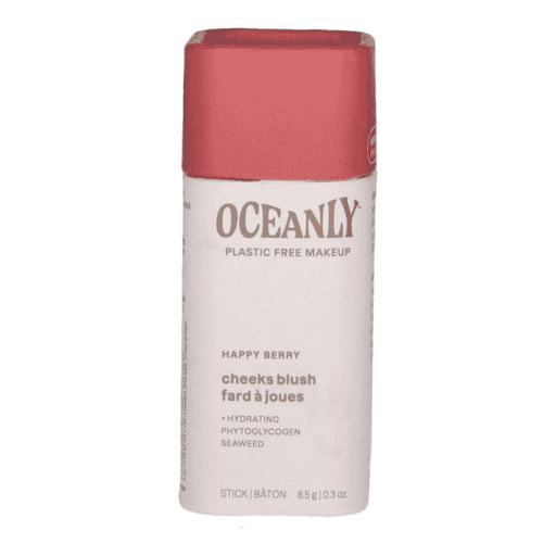ATTITUDE Oceanly Happy Berry Cheeks Blush Stick 8.5g with a vibrant pink shade, showing the blush stick and its packaging.