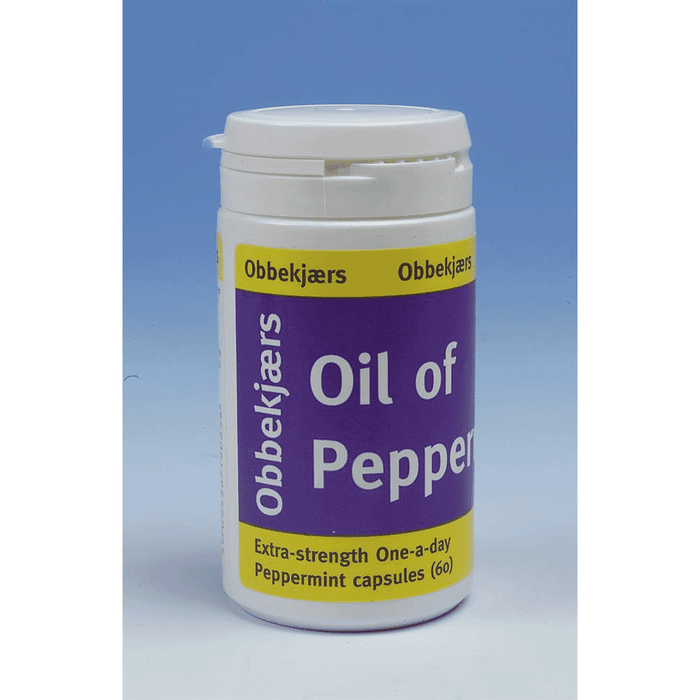 Obbekjaers Oil of Peppermint Extra-Strength One-a-Day Peppermint Capsules 60s