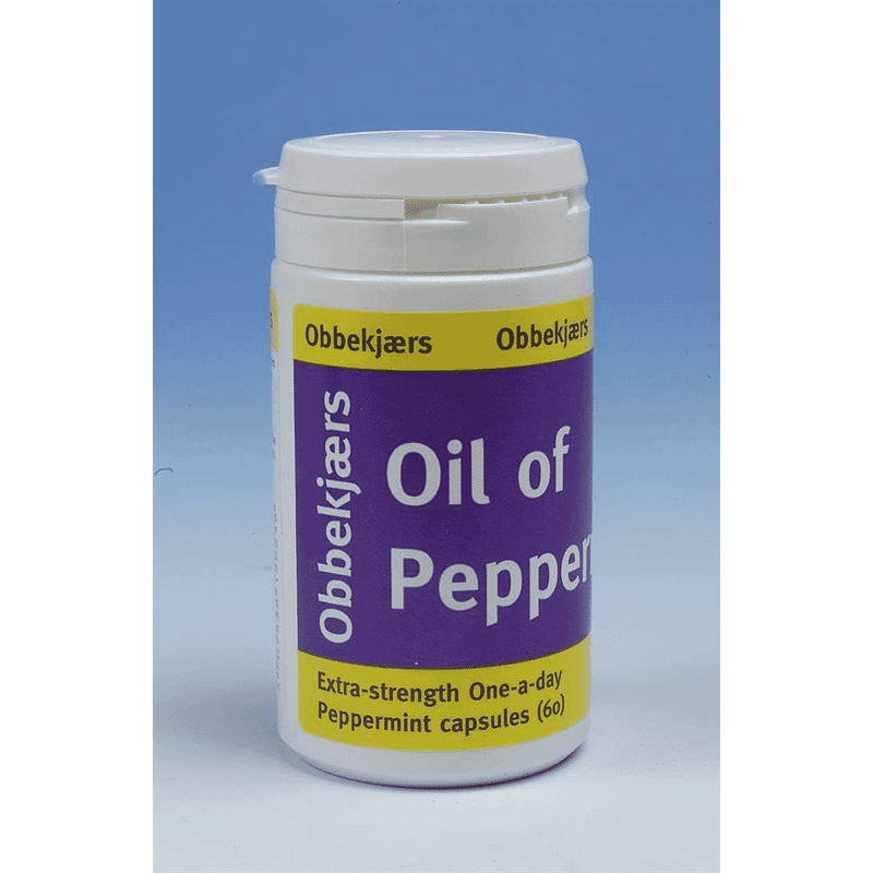 Obbekjaers Oil of Peppermint Extra-Strength One-a-Day Peppermint Capsules 60s