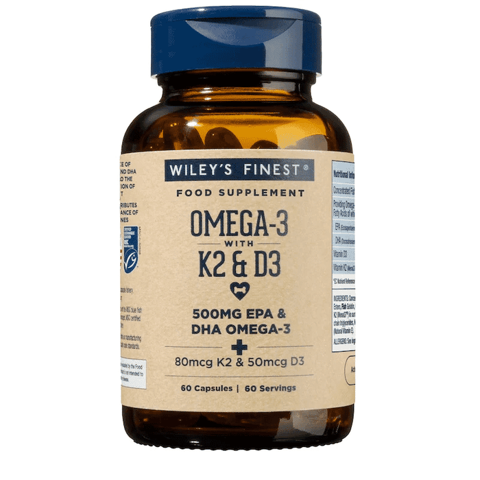 Wiley's Finest Omega-3 with K2 & D3 500mg 60s