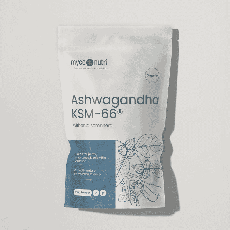 MycoNutri Organic Ashwagandha KSM-66 100g Powder