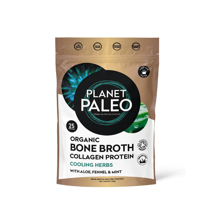 Planet Paleo Organic Bone Broth Collagen Protein - Cooling Herbs 225g