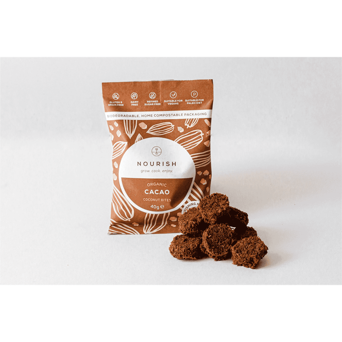 Nourish Organic Cacao Coconut Bites 10 x 40g CASE