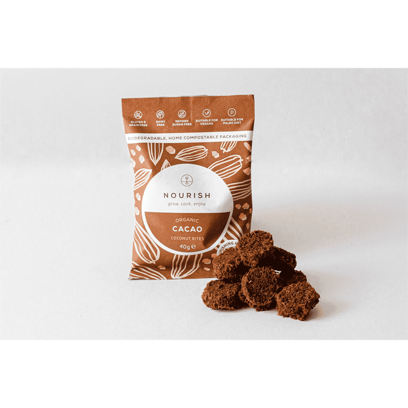Nourish Organic Cacao Coconut Bites 10 x 40g CASE
