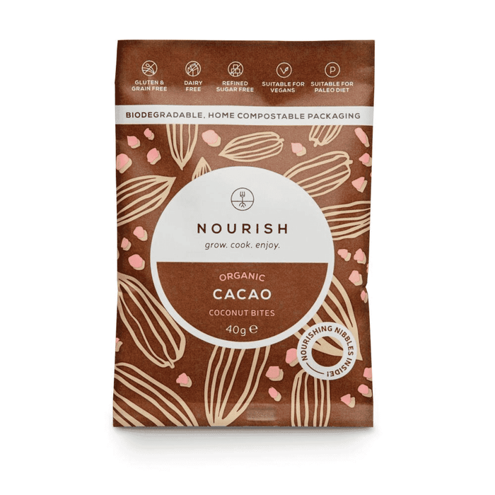 Nourish Organic Cacao Coconut Bites 40g SINGLE