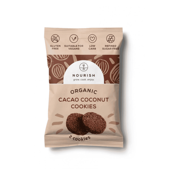 Nourish Organic Cacao Coconut Cookies 25g SINGLE