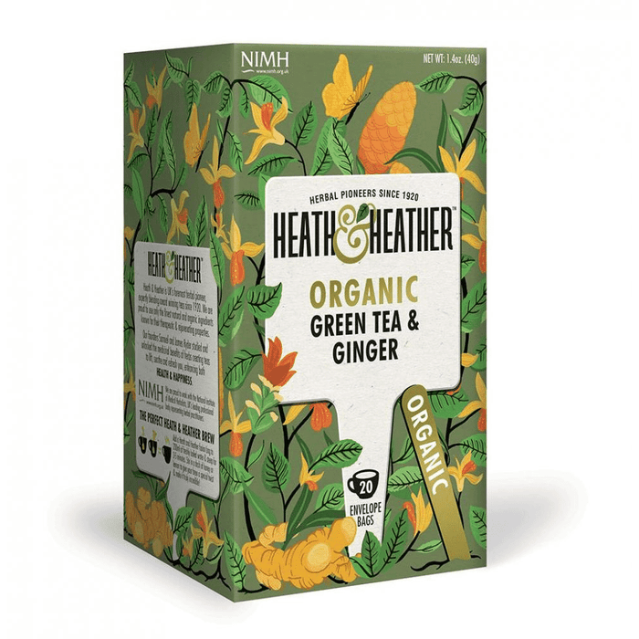 Heath and Heather Organic Green Tea & Ginger 20s