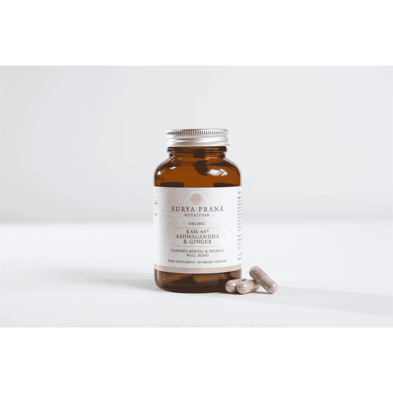 Surya Prana Nutrition Organic KSM-66® Ashwagandha & Ginger 60s