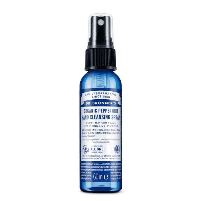 Dr Bronner's Magic Soaps Organic Peppermint Hand Cleansing Spray 60ml