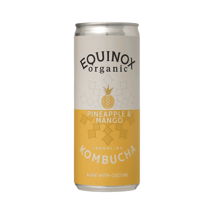 Equinox Kombucha Organic Pineapple & Mango Sparkling Kombucha 250ml SINGLE CAN