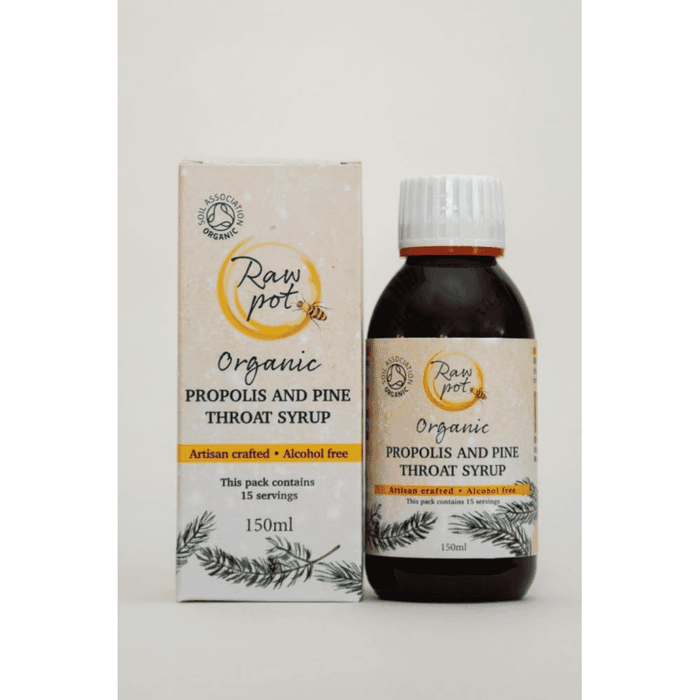 Raw Pot Organic Propolis and Pine Throat Syrup 150ml - Dennis the Chemist