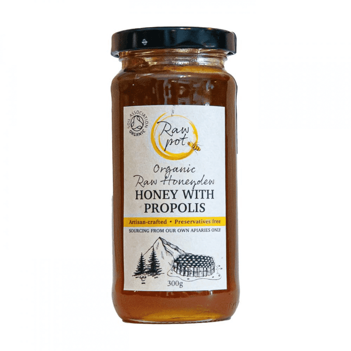 Raw Pot Organic Raw Honeydew Honey with Propolis 300g