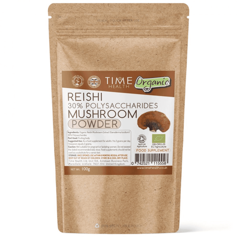 Time Health Organic Reishi Mushroom Powder 100g - Dennis the Chemist