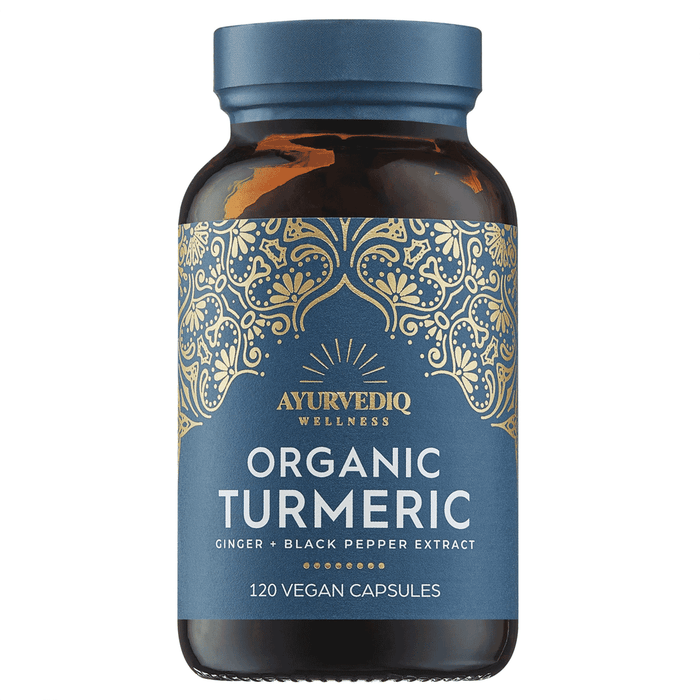Ayurvediq Wellness Organic Turmeric Ginger + Black Pepper Extract 120s
