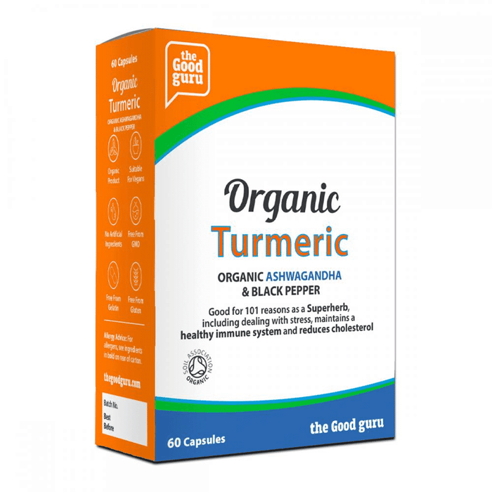 the Good guru Organic Turmeric, Organic Ashwagandha & Black Pepper 60s